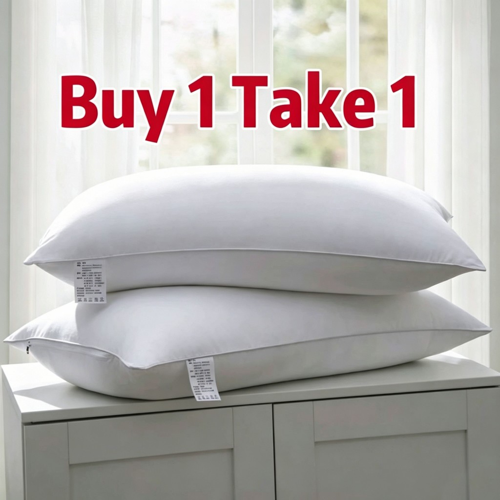 IHome High Quality buy1 take 1 Comfortable Plain White 100% Cotton Magic Soft Pillow 18x28 Inch