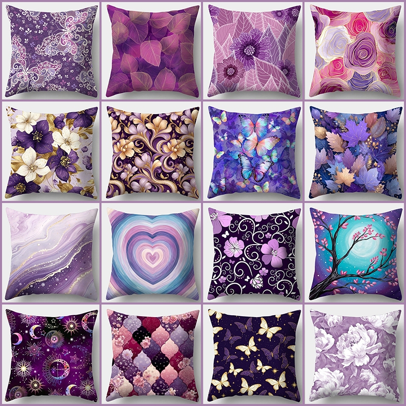 Purple-toned Series Cotton Throw pillow case 45X45cm(18X18Inch) Sofa pillow case