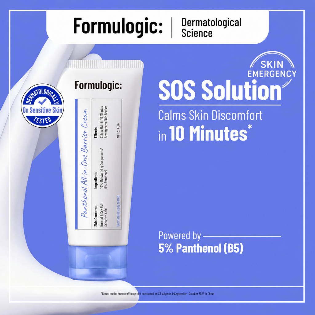 Formulogic: Skin Emergency SOS Barrier Cream 40ml | Breakouts & Redness | 5% Panthenol (B5)
