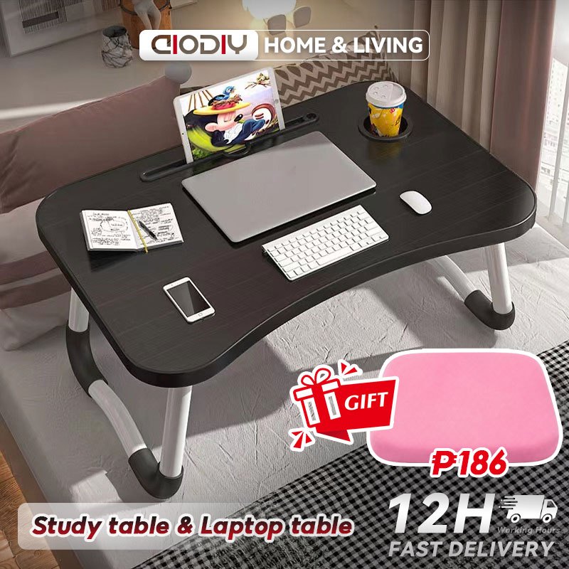 AIODIY New Foldable Laptop Desk Portable Computer Table Study Desk For Home Bedroom Office Dorm Use