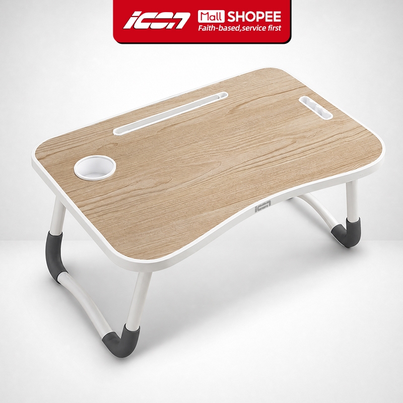 ICON Mini Desk Study Bed Table Foldable Wooden Computer Folding Dining Table Laptop Office Desk