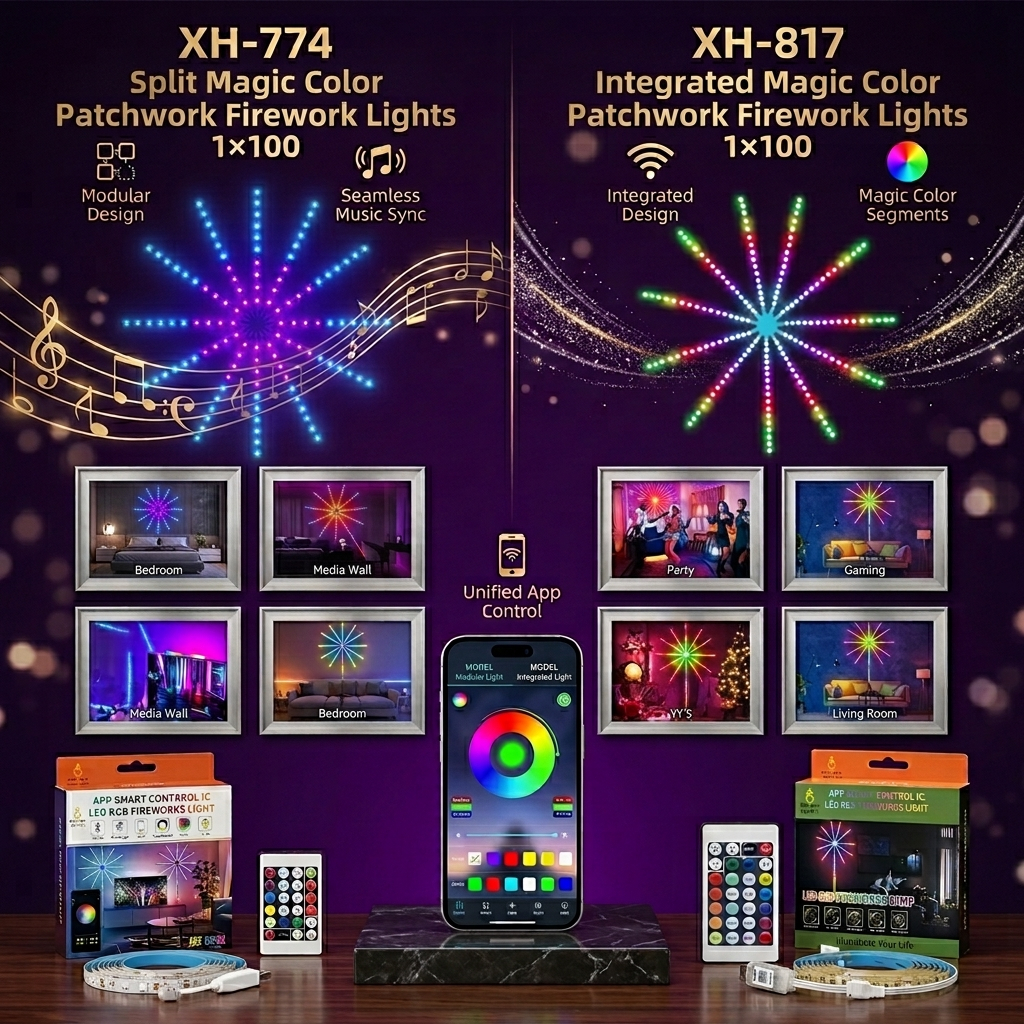 180LED Firework String Lights APP Remote Music Sync RGB Fairy Lights for Party Christmas New Year