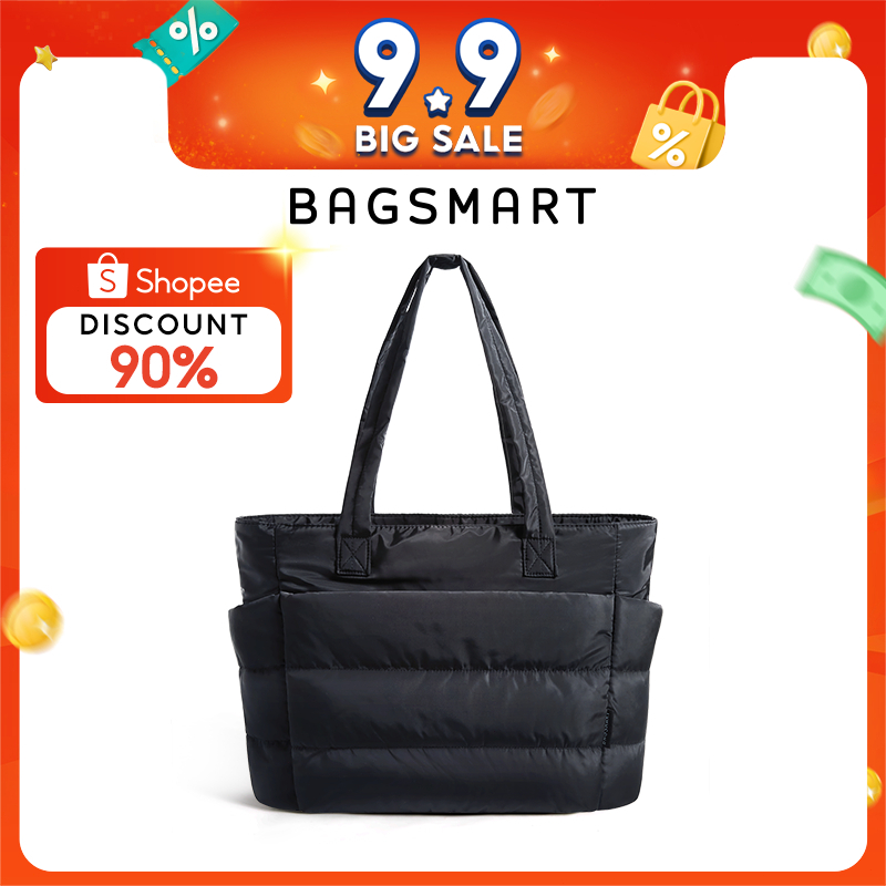 BAGSMART Fashion Tote Bag for Women Puffy Handbag Waterproof Travel Shoulder Bag for Sport College