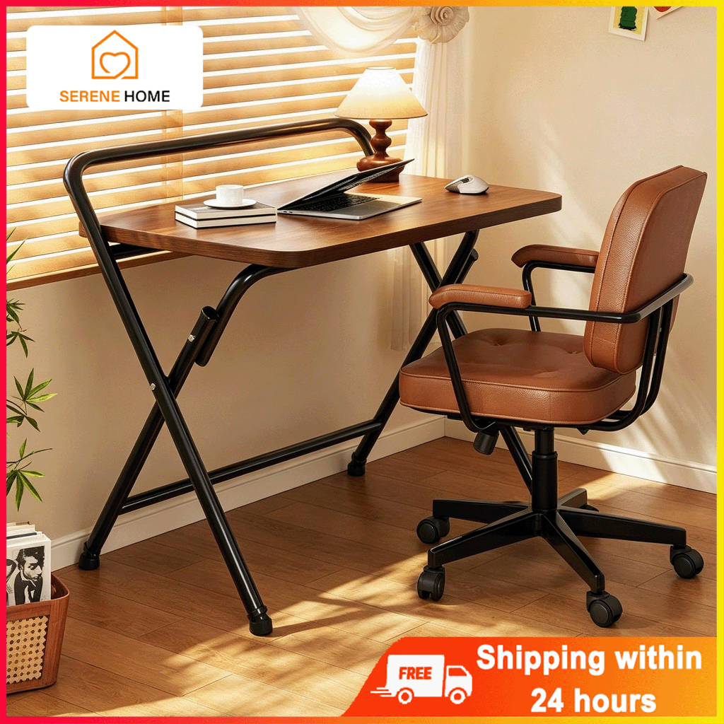 COD Folding Dining/Computer Study Portable With Handle Bedroom Table Writing Desk Wooden Table Meja