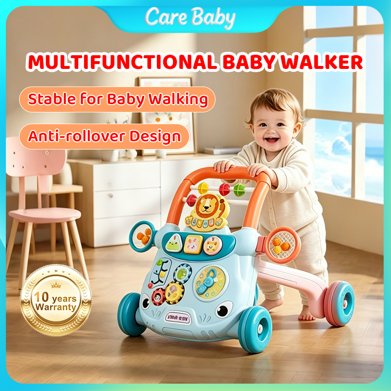 Baby Walker Multi-function Toddler Stroller Baby Activity Gym & Play Mat Piano Keyboard Education