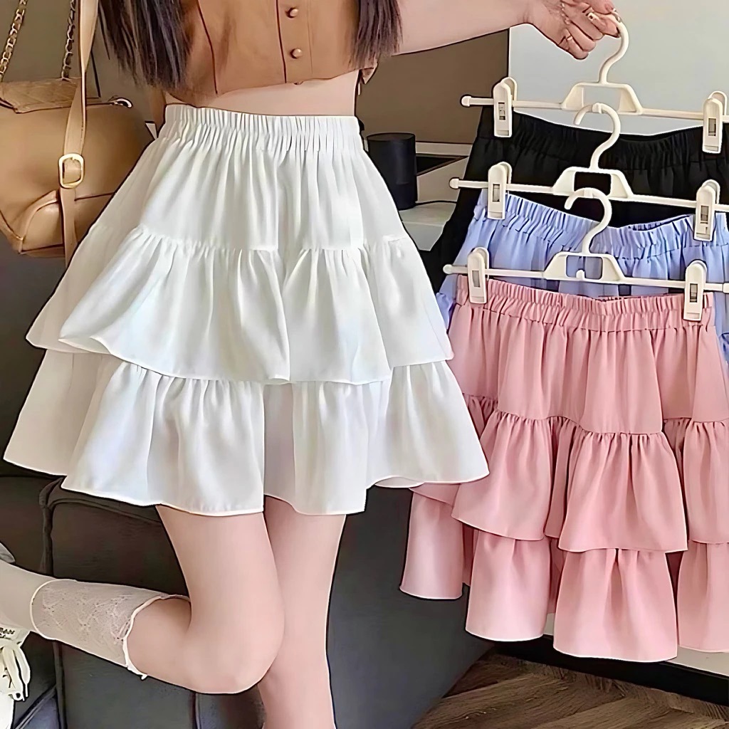 Buy 1 Take 1 KILY Korean Ruffles Layered Mini Skirt Summer Fit Trendy Skirt for Women 19A0088