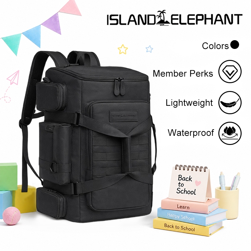 ISLAND ELEPHANT 3 in 1 Travel Backpack Large Capacity Waterproof Laptop Bag Outdoor Hiking