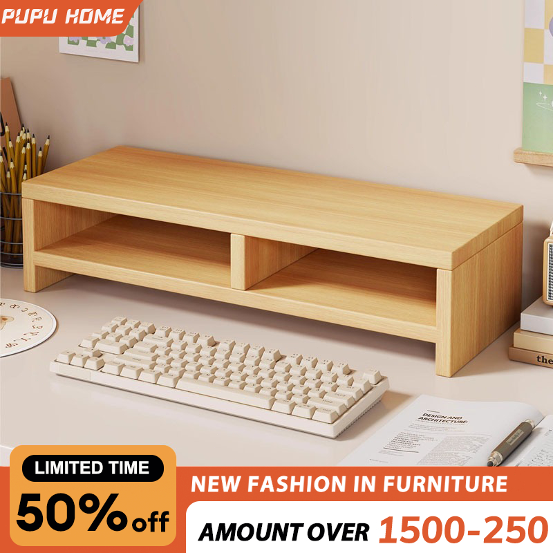 Computer Shelf Monitor Stand Desktop Computer Monitor Bracket Desktop Storage Rack Organizer Shelf