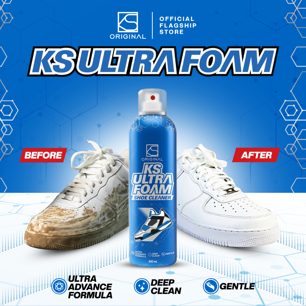 KS Ultra Foam Premium Neutral Dry Cleaning Shoes Solution Sneaker Cleaner Shoe Care Wash KSORIGINAL