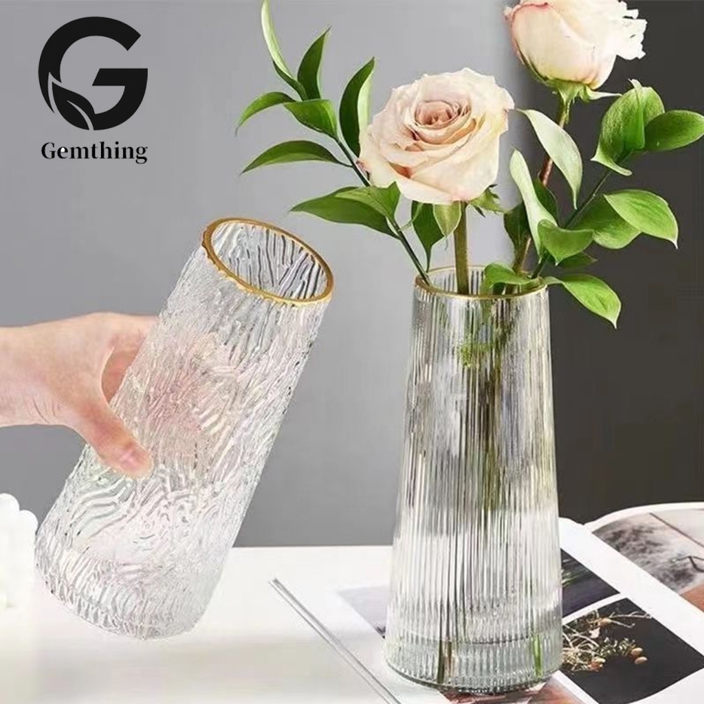 Glass Phnom Penh Vase Transparent Large Vase Decorative Desktop Vase Home Decoration