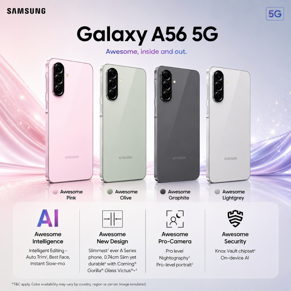 Galaxy A56 5G 12GB+256GB | 6.7" AMOLED 120Hz | 50MP | 5000mAh | 45W Fast Charge | IP67