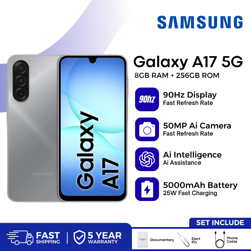 Galaxy A17 5G Smartphone | 8GB Ram +256GB Rom | Exynos 1330 Processor | 50MP Main Camera