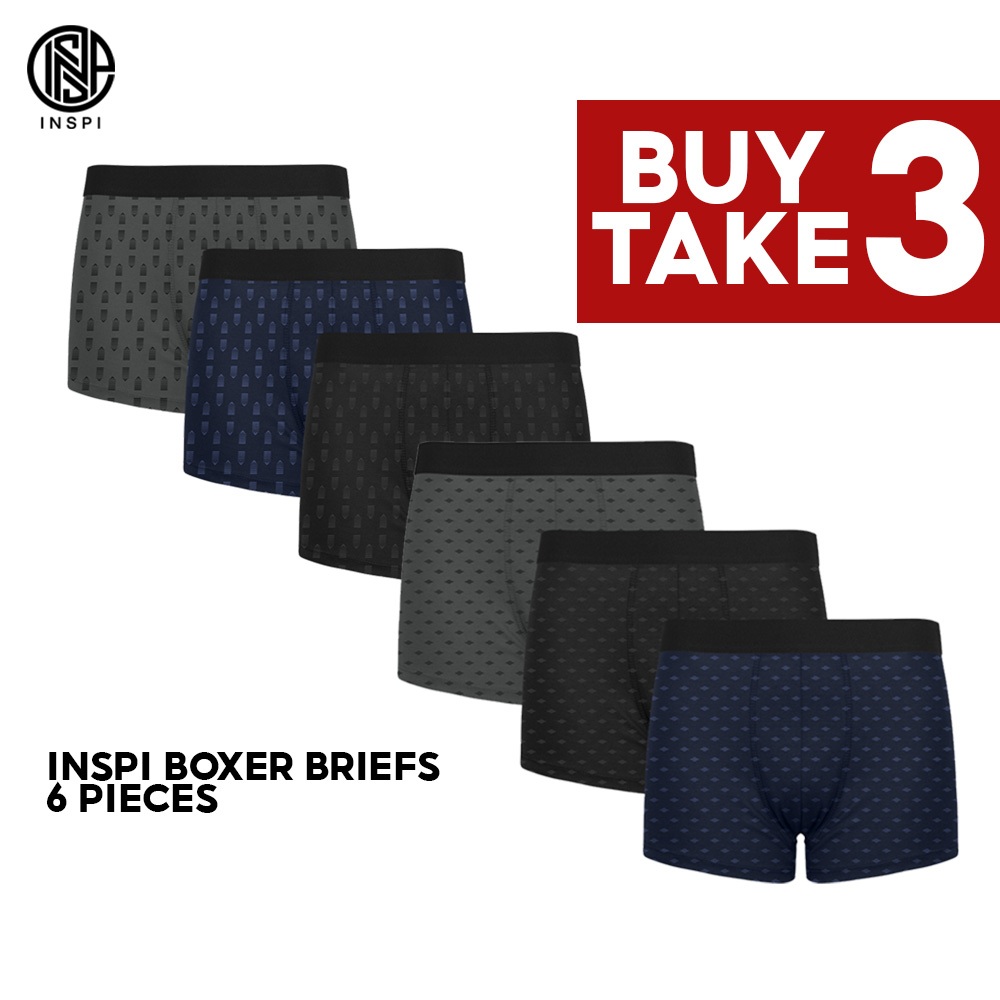INSPI BUY 3 TAKE 3 (6pcs) Boxer Brief For Men Underwear Random Designs Boxers Shorts
