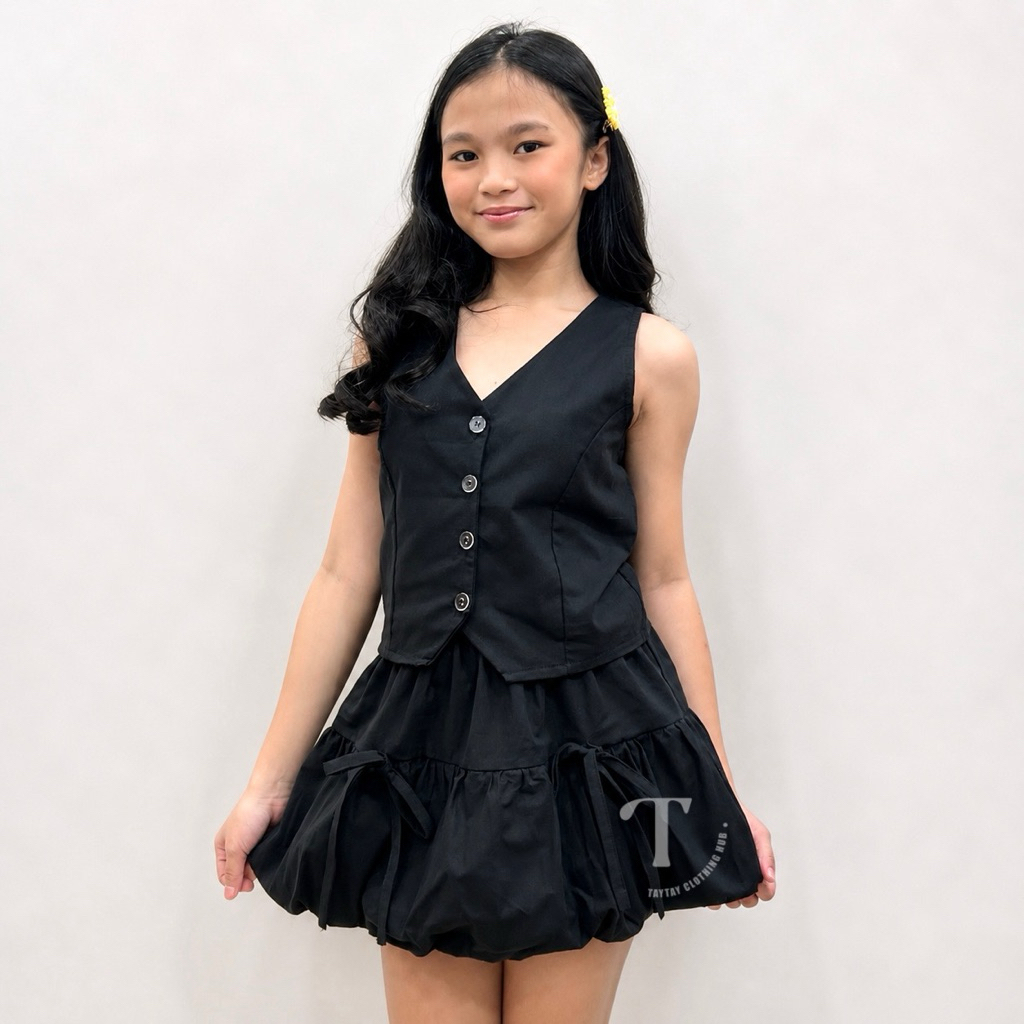 Aria M/L/XL (4-12y/o) Terno Vest top with Bubble Skirt
