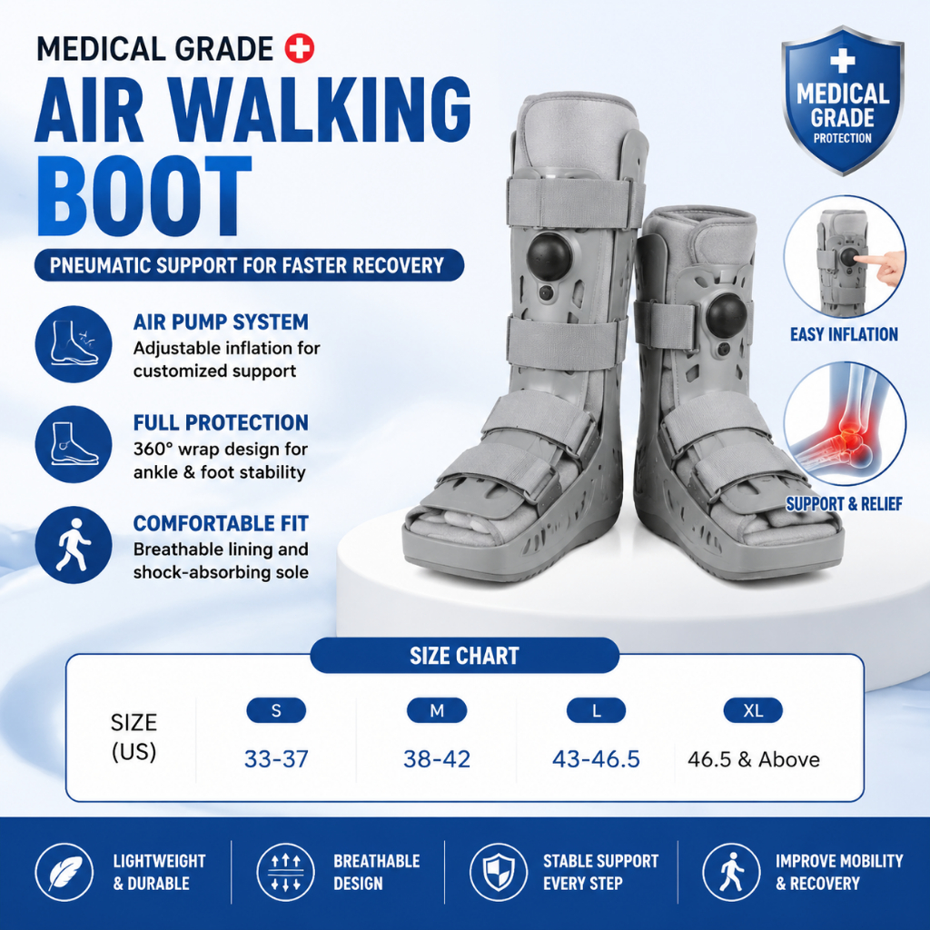Adjustable Air Cam Walker Boot-Medical Orthopaedic Fracture Boot-Ankle Sprain Walker Brace-Universal