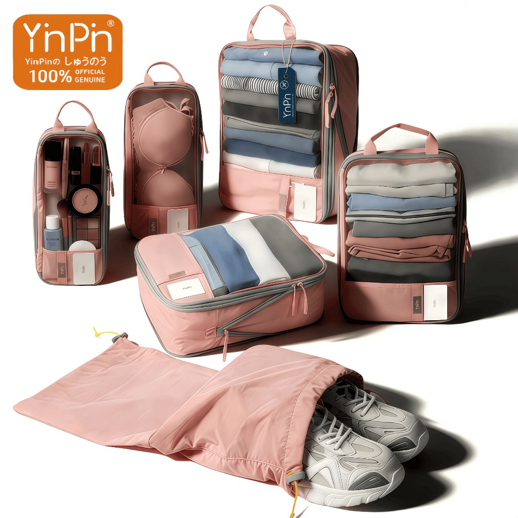 YINPIN Compression Packing Cubes /Expandable Travel Luggage Organizer Bag Set /Double Zip Foldable