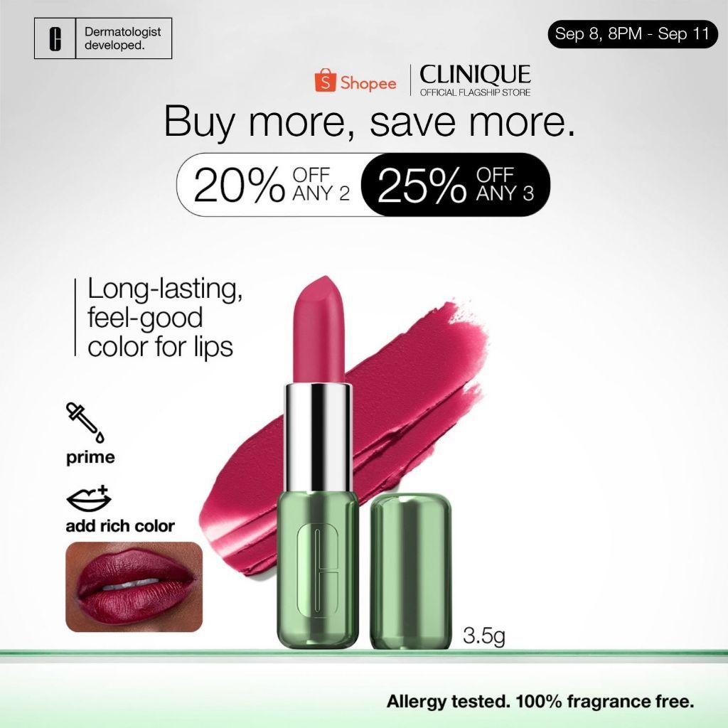 Clinique Pop™ Longwear Lipstick - Matte | Long-lasting, Rich colour, fragrance-free