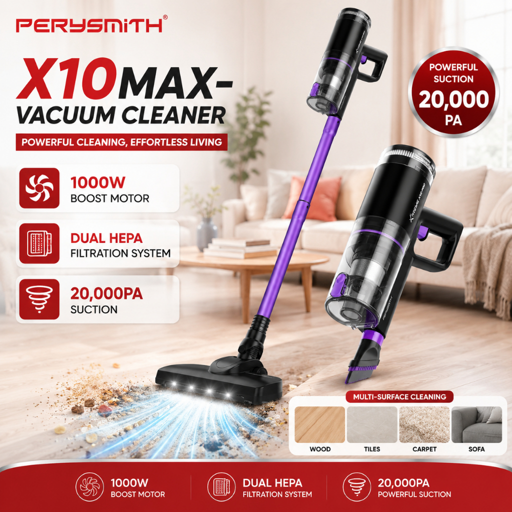 [M] PerySmith Xtreme X10MAX Handheld Vacuum Cleaner 20KPa Powerful Suction Lightweight 1.0kg