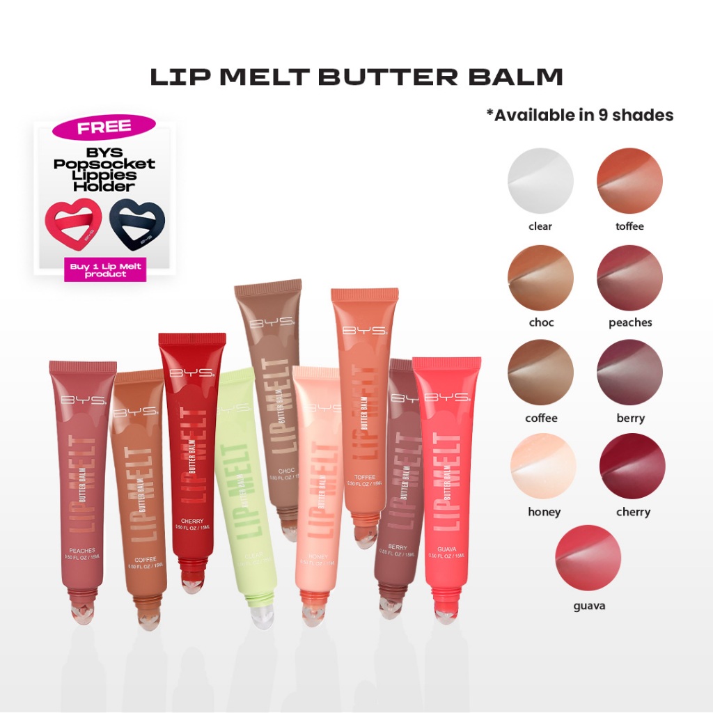 BYS Lip Melt Butter Balm 15ML | Hydrating Glossy Tint | Soft Plush Lips | Mood-Boosting Scent