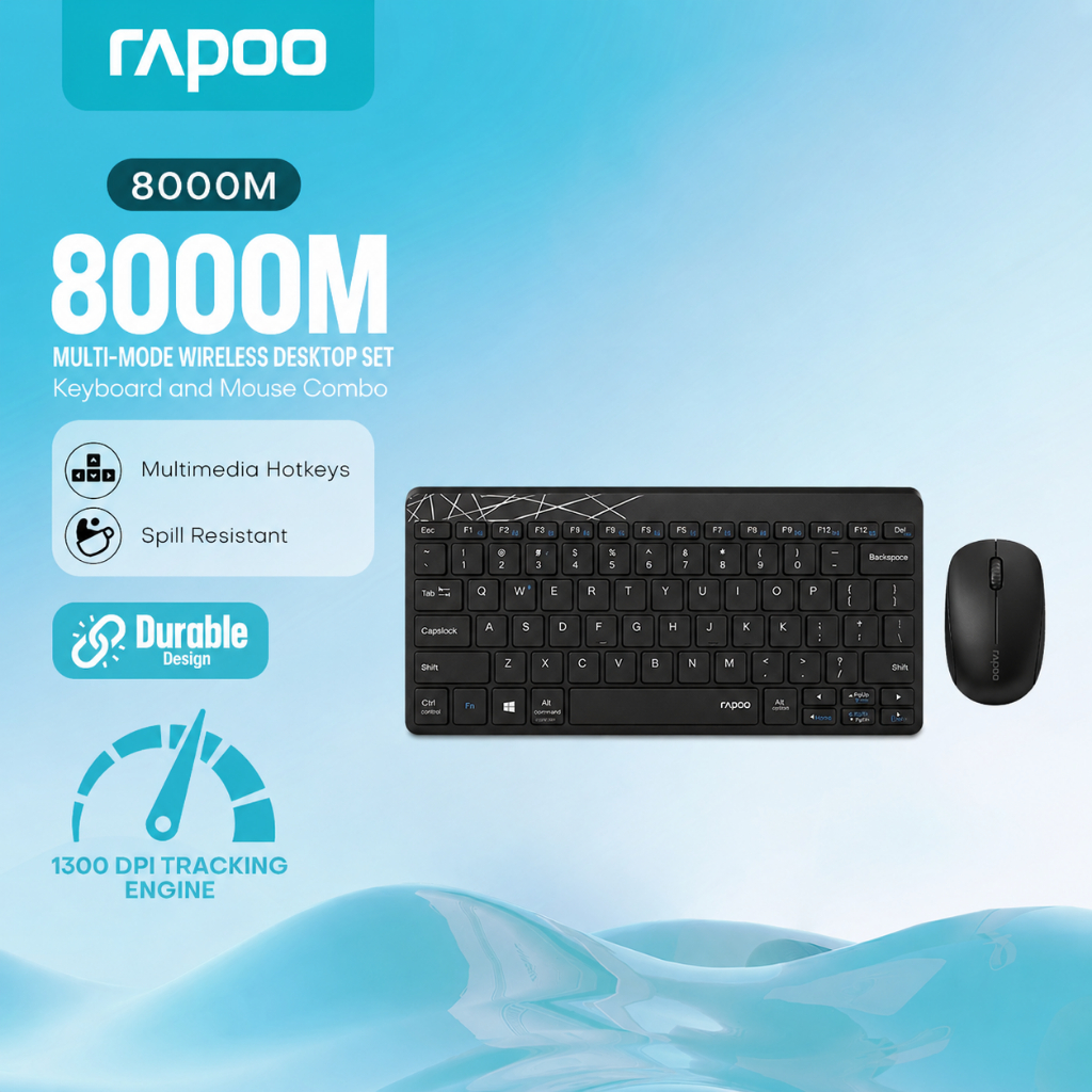 Rapoo 8000M 2.4G Wireless Keyboard Silent Mini keyboard for laptop keyboards
