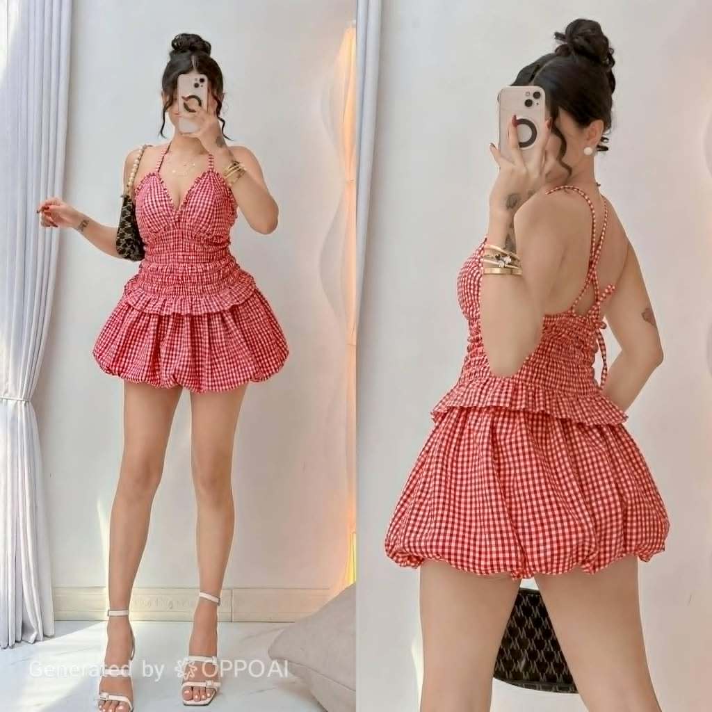PADDED!!! DBS OPHELLA Terno Coords Top with Skirt Cotton Linen SMALL to LARGE Casual Sexy Korean