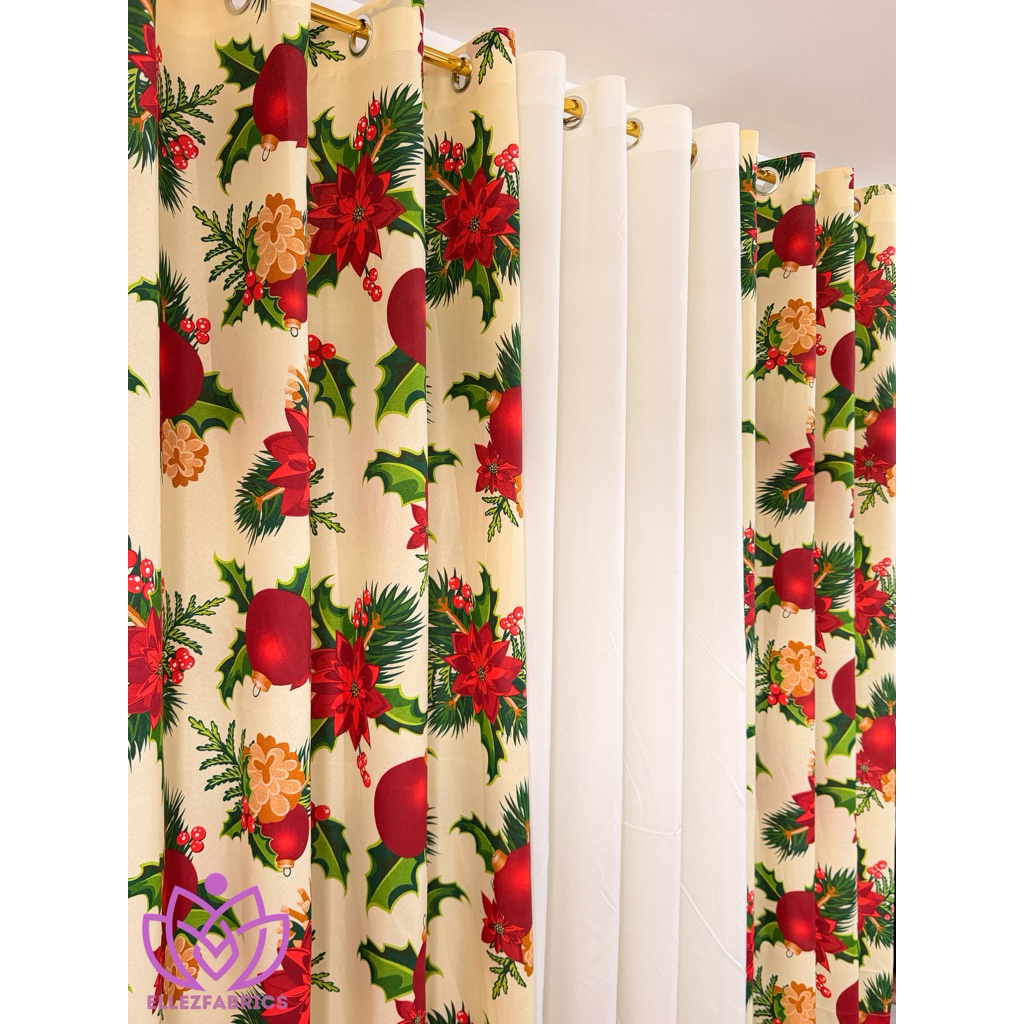 3in1 Christmas Curtain Set