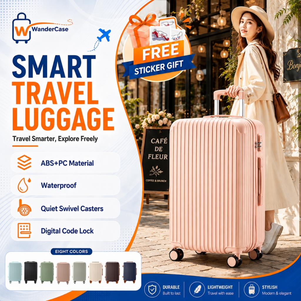 WanderCase Luggage 20/22/24 Inch Luggage Lightweight Hand Suitcas Portable Waterproof Trolley Case