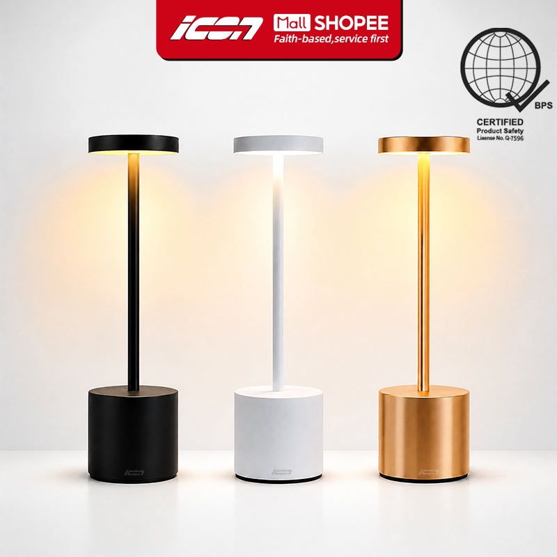 ICON Touch Table Lamp LED Night Lamp 3 Tone Light Bedside Lamp Bar Cafe Restaurant Home Decor Light