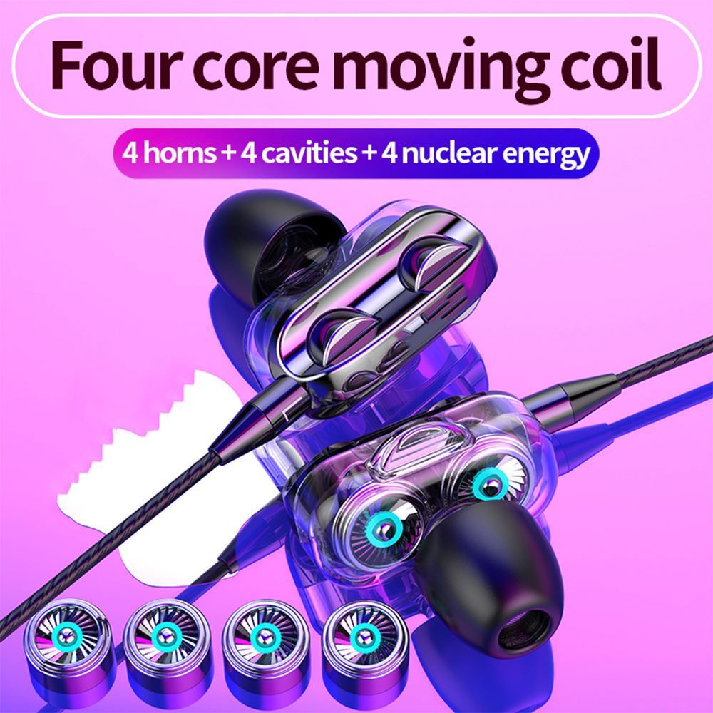 A4 Super 4D Bass e In-Ear Headset Double Speaker Bass Sound Sports Earbuds