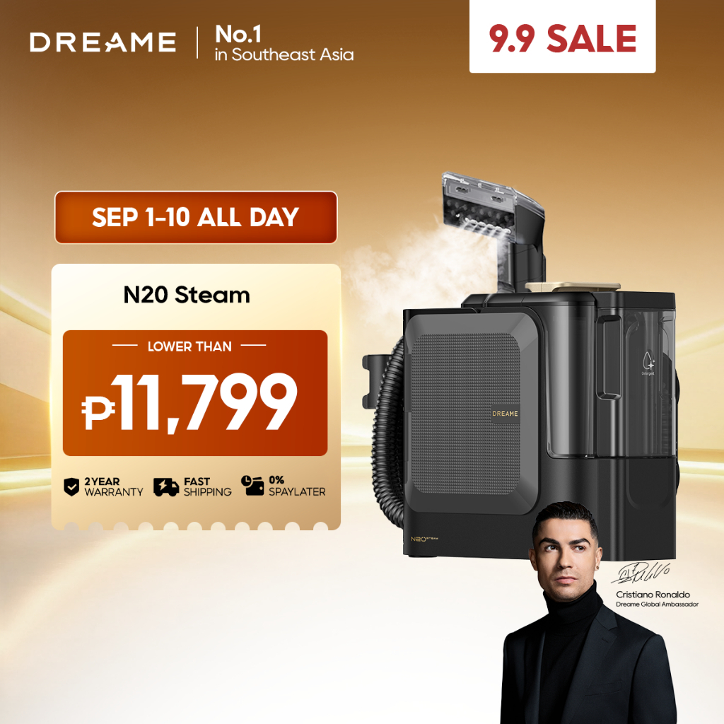 Dreame N20 Multi-Use Steam Cleaner 2-in-1 Garment & Home, 100℃ Fast Heat-Up, Auto Detergent