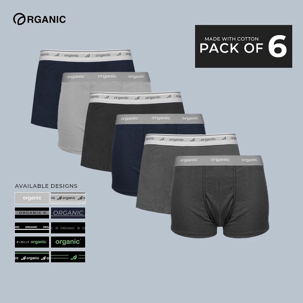 Organic Boxer Brief Original Pack of 6 Cotton Boxer Short for Men Random Colors Underwear for Men