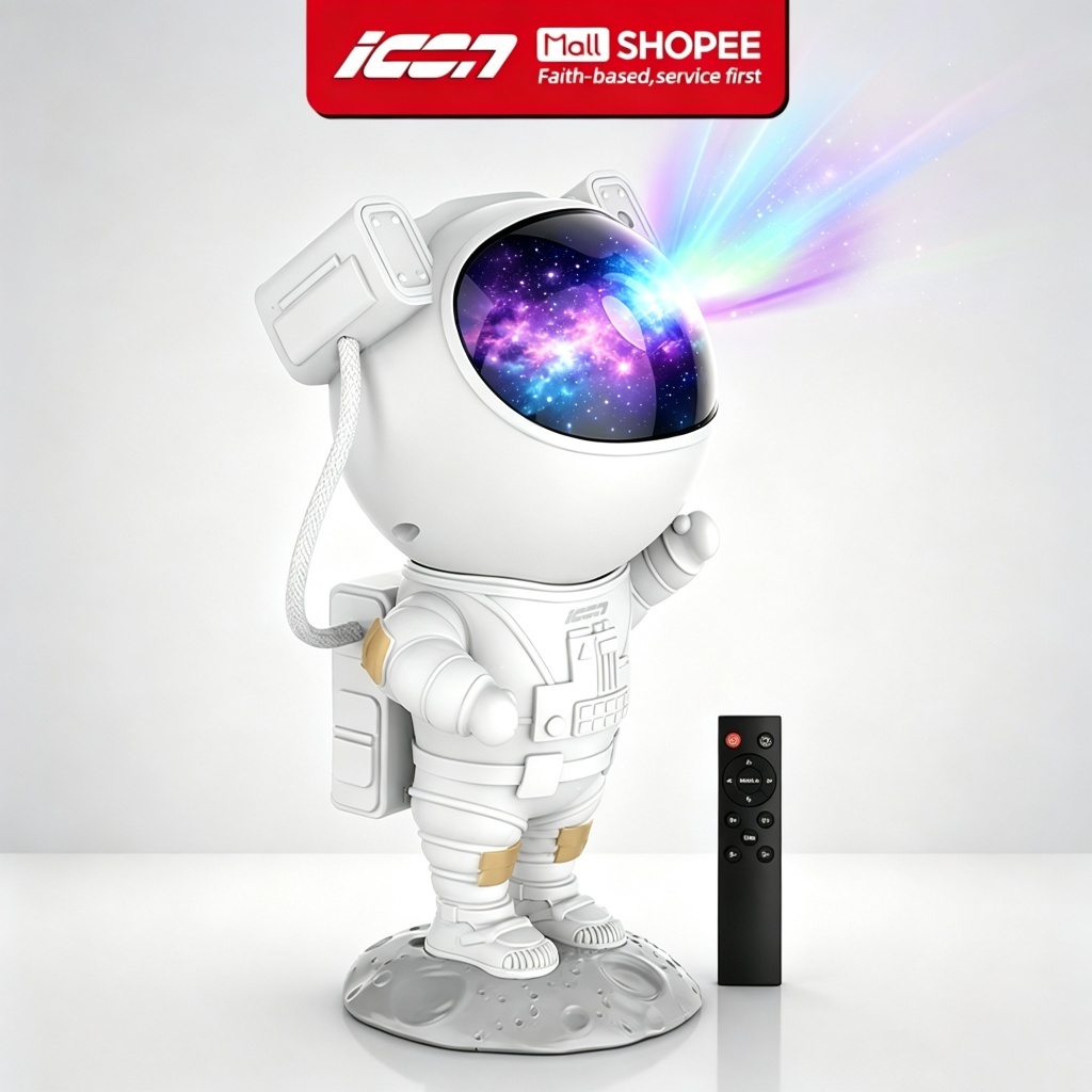 ICON Astronaut Starry Sky Projection Light USB Galaxy Night Led Lamp Bluetooth Speaker Kids Gift