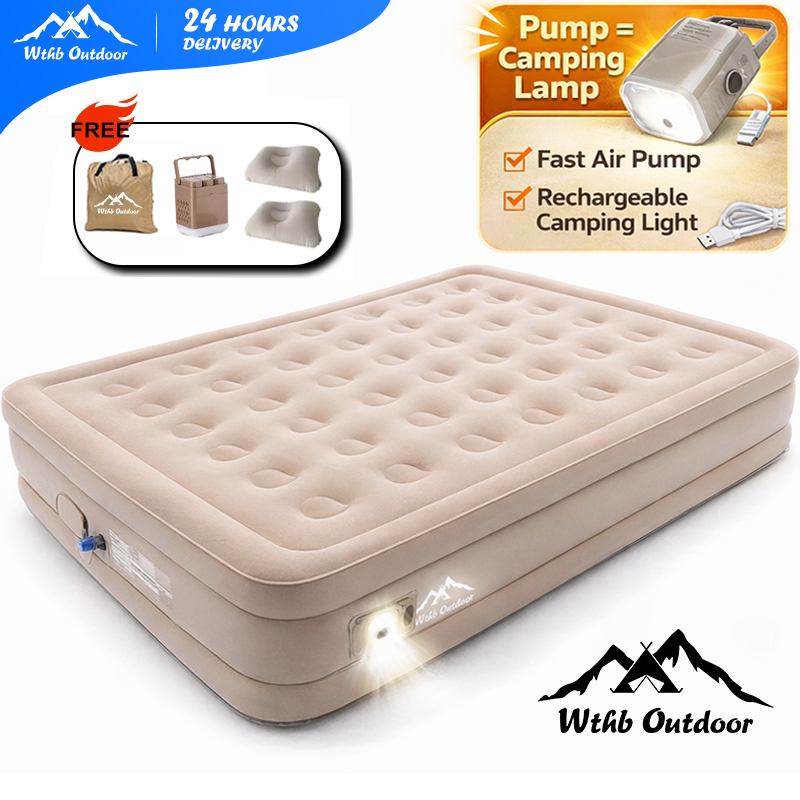 Wthb Outdoor Air Bed Inflatable Bed Double or Single Queen or King Size Family Size Camping Bed【COD】