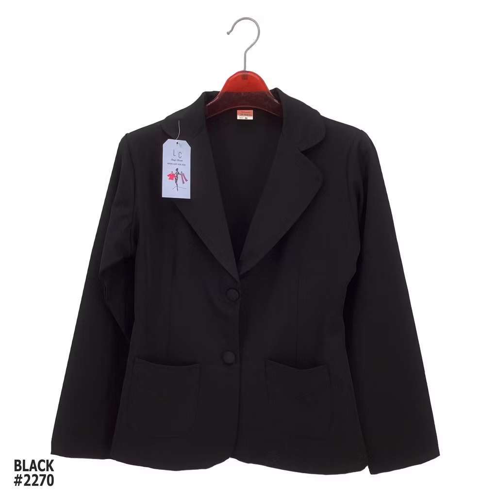 Office Black Long Sleeve Blazer S-4XL Formal Wear for women