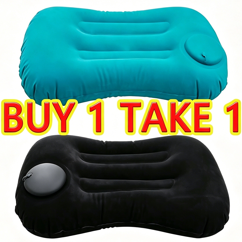 Inflatable Neck Pillow For Travel With Pump Automatic Air Nozzles Camping Outdoor Tourism Pillows