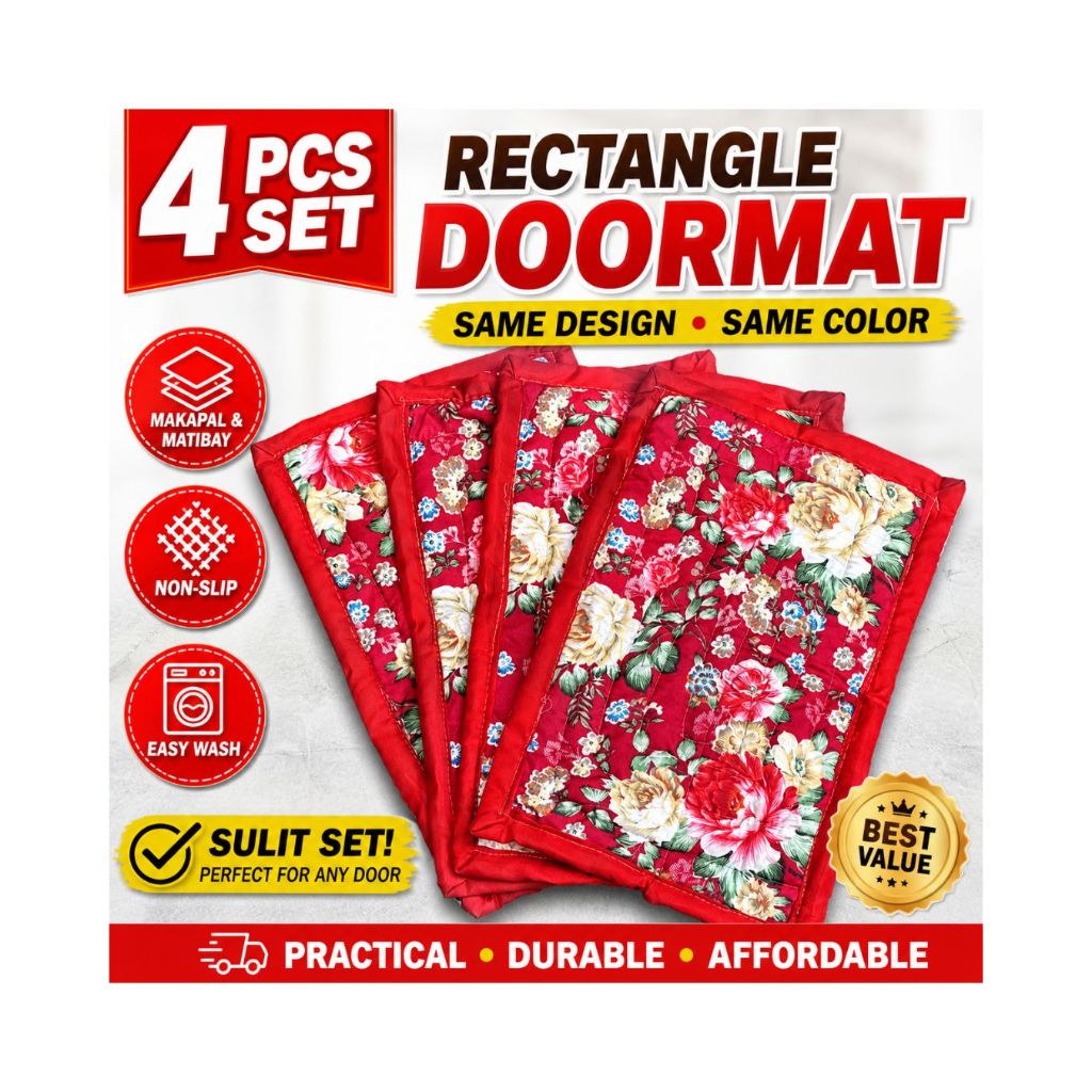 4 Pcs - 169 Only - SAME COLOR & DESIGN Rectangle Doormat MAKAPAL/MATIBAY/MALAMBOT