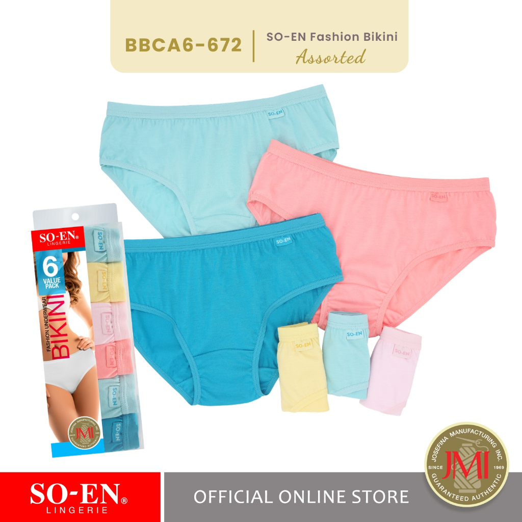 SO-EN BBC SALE 6-in-1 Cotton Blend Bikini Panty Set for Women