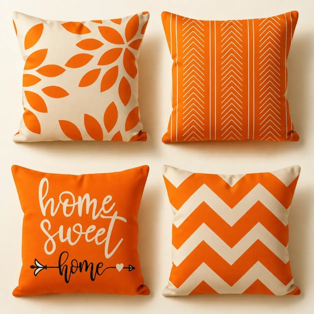 4pcs/Designs on Both Sides Geometric Printed Sofa Pillow case 45x45cm throw pillow case with zipper