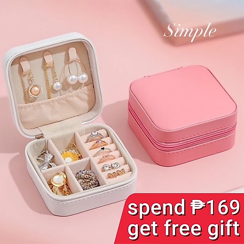 Flannel Portable Jewelry Travel Box Necklace Earring Ring Women High End Luxury Storage Box Organize