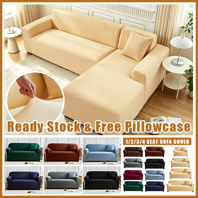 Elastic Sofa Cover Regular L Shape Sofa Cover Stretchable1/2/3/4-seater Seat Cover Slipcover Set