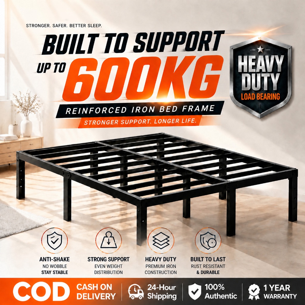 Bed Frame Queen Size Metal Bed Frame Heavy Duty Steel Mattress Frame Black 150x190cm