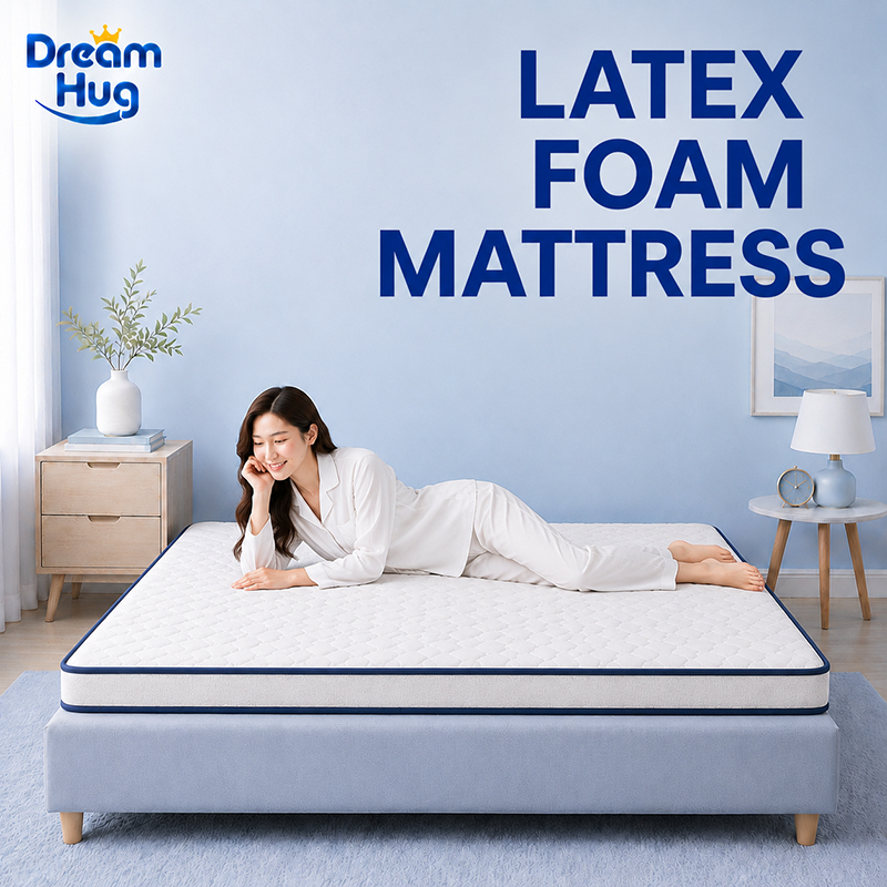 DreamHug Latex Foam Mattress Milk Silk Fiber Memory Foam Mattress Single/Double/Queen/King Size