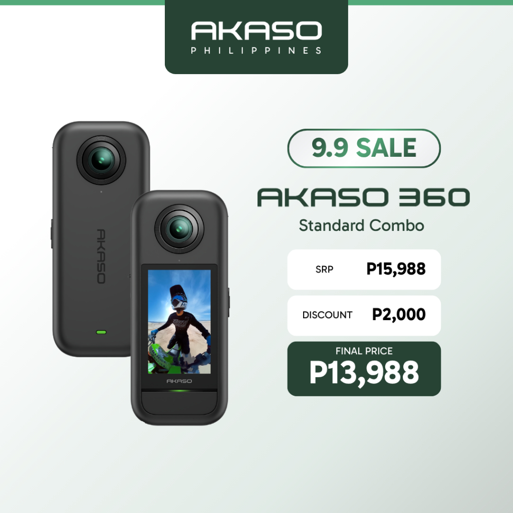 AKASO 360 l Dual 1/2" 48 MP Sensors l 5.7K 360 Video l "2.29"" Hi-Res TouchScreen "