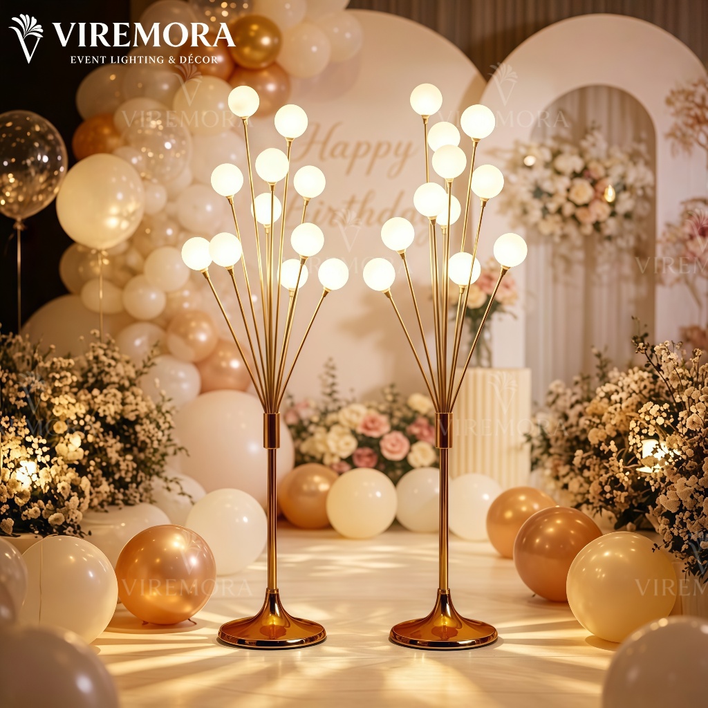 LED Fairy Light 11 Bulb Gold Iron Apple Tree Floor Lamp For Wedding Birthday Party Room Decoration