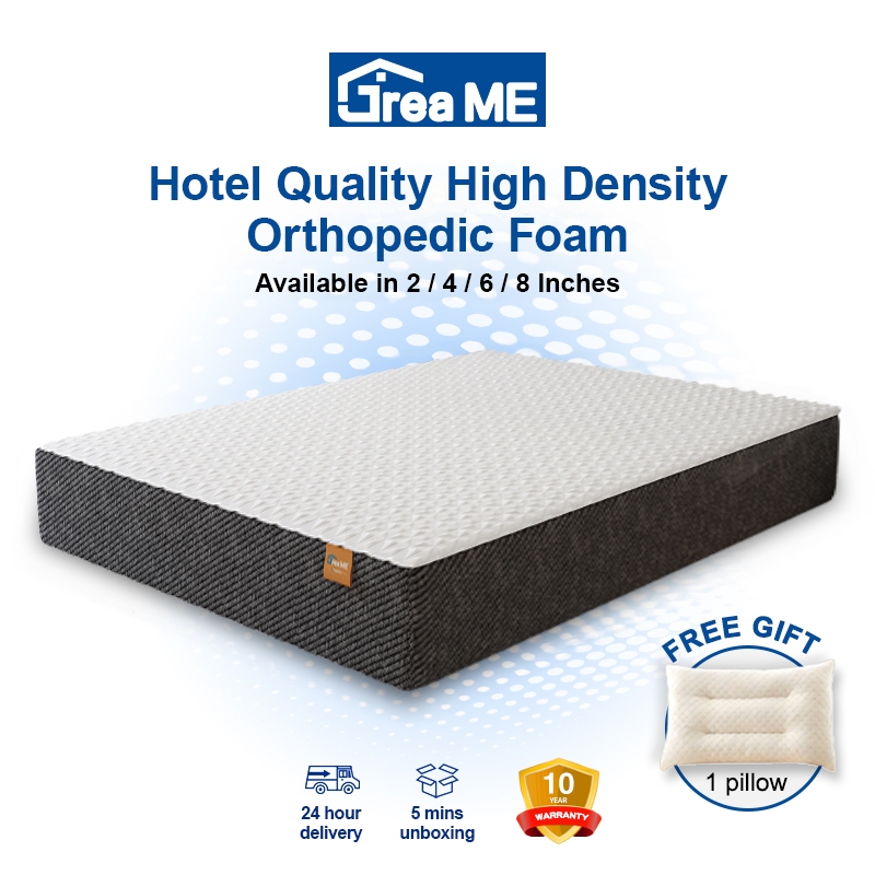 High-Density Foam Mattress 2/4/6/8" | Medium Feel | Single to King | 20-Year Limited Warranty