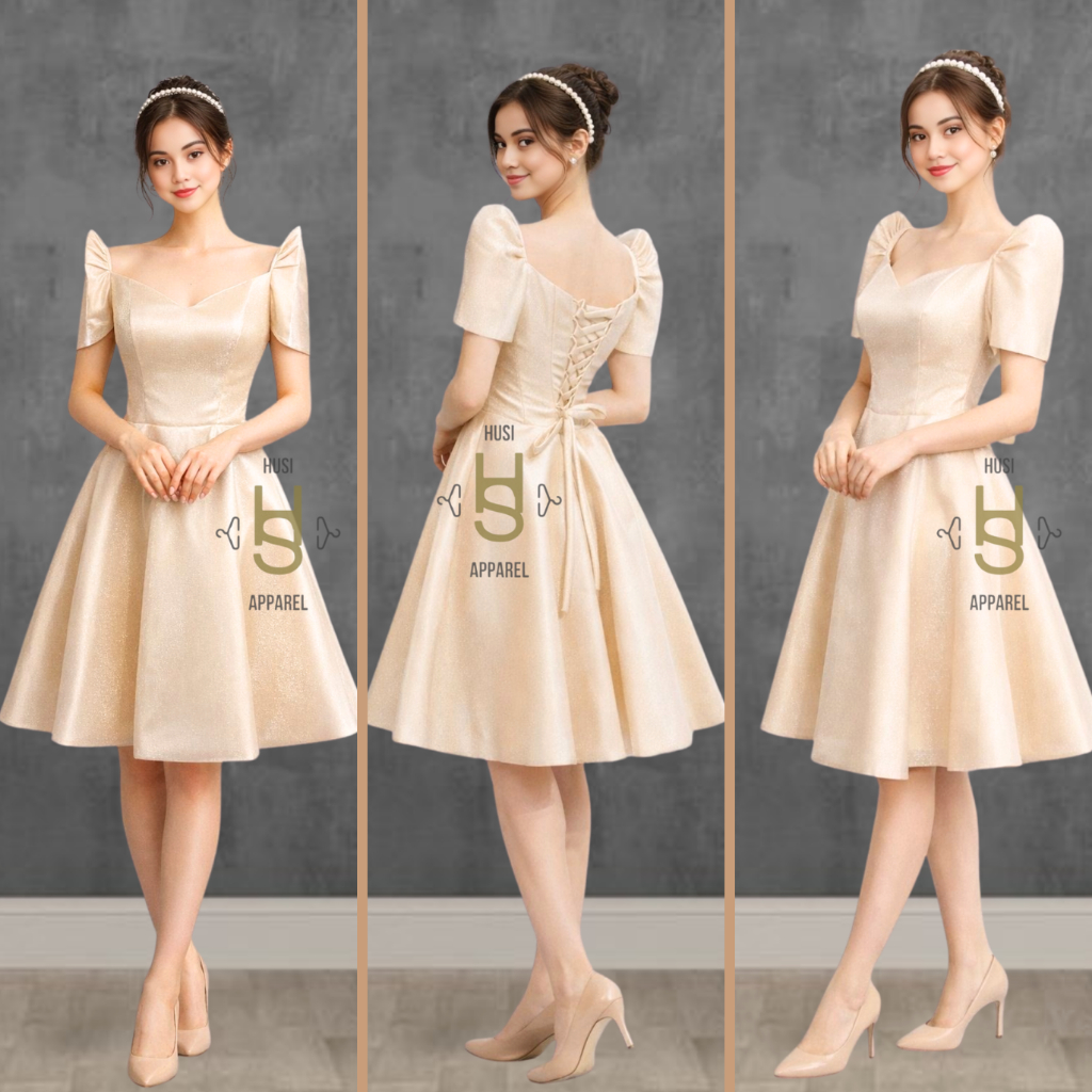 MODERN FILIPINIANA ALORA MIDI DRESS - (FOR GRADUATION OR ANY SPECIAL EVENTS)