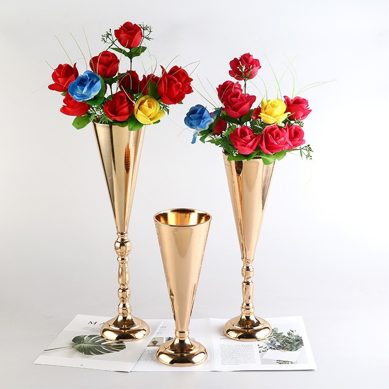 3pc Wedding Props Decoration Luxury Flower Vases Gold Flower Vase Table Vase For Wedding Party Vase