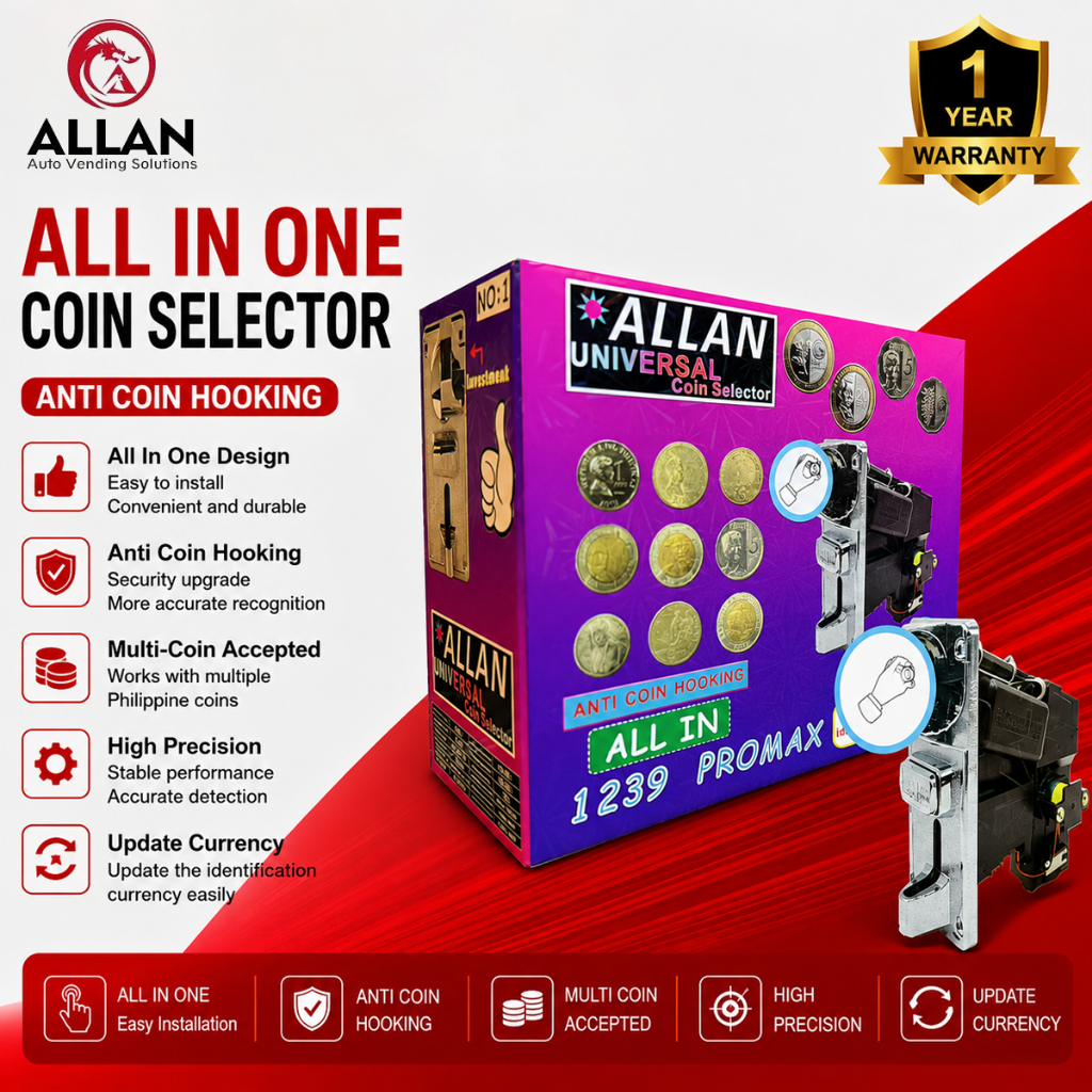 ALLAN 1239A Promax Universal Coinslot Multi Coin Selector Accepts Old and New Coins For Piso Wifi