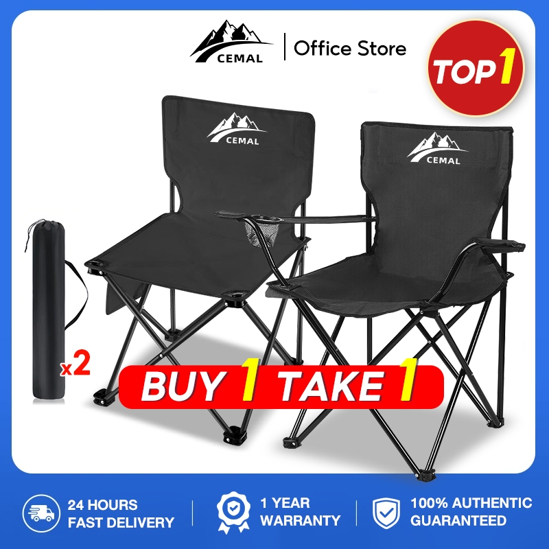 【CEMAL】Camping Chair Folding Outdoors Chair Indoor Beach Chair Portable Foldable Chair BBQ COD