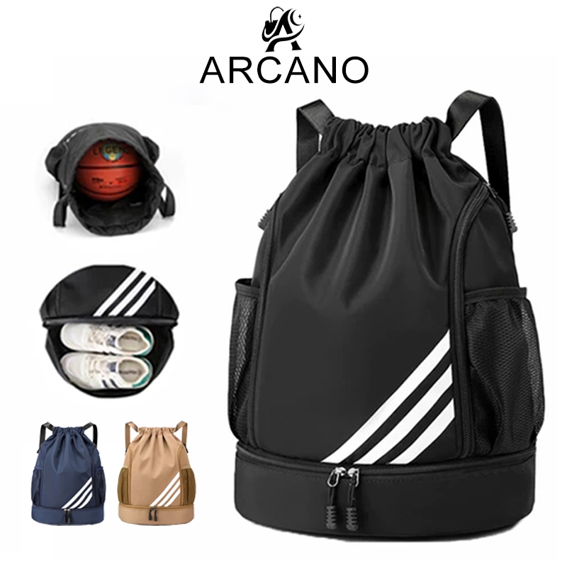 ARCANO Waterproof Backpack for Men Women Drawstring Bag Sports Gym Bag Fitness Swim String Backpack